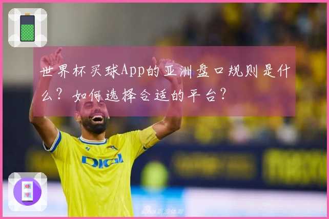 世界杯买球App的亚洲盘口规则是什么？如何选择合适的平台？